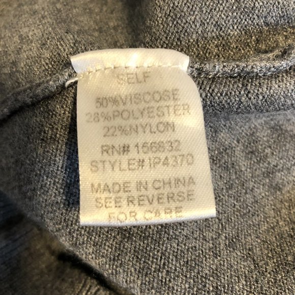 Grey Pullover Sweater with Fringe Trimmed Sleeves - Picture 6 of 6